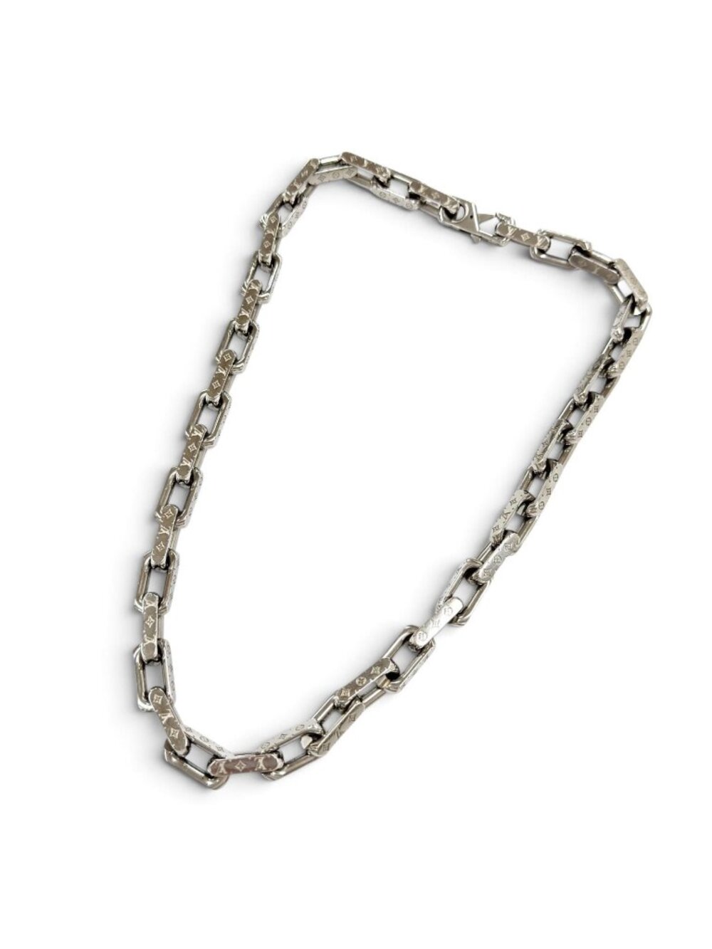 Louis Vuitton Collier Chain Monogram Necklace Silver